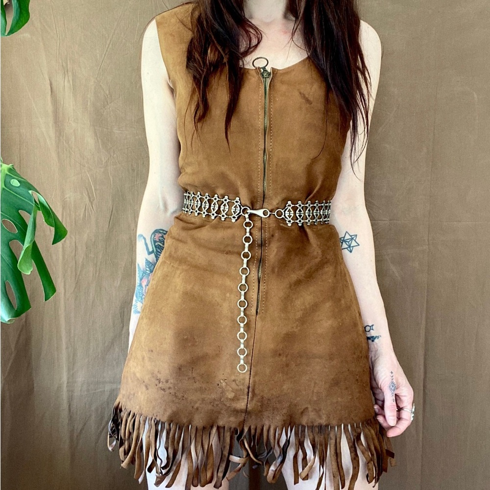 1970s Suede mini dress